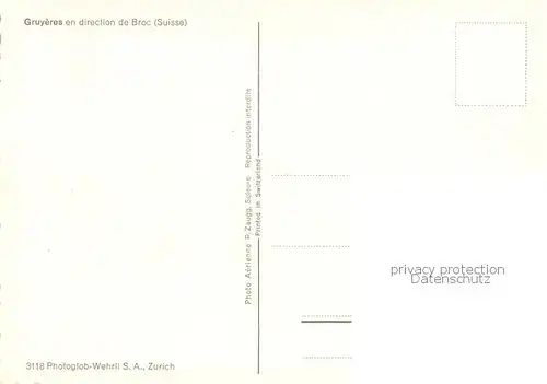 AK / Ansichtskarte Gruyeres__Gruyere_FR en direction de Broc Vue aerienne 