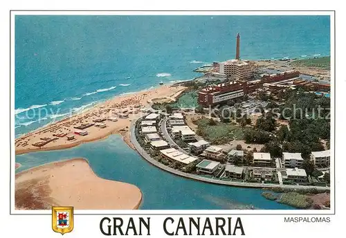 AK / Ansichtskarte Maspalomas_Gran_Canaria Faro y lago Fliegeraufnahme 