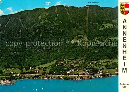 AK / Ansichtskarte Annenheim_Ossiacher_See Fliegeraufnahme mit Kanzelhoehe Annenheim_Ossiacher_See