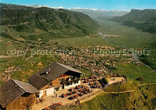 AK / Ansichtskarte Dorf_Tirol_Suedtirol_IT Hochmut Texelgruppe Blick nach Meran und ins Etschtal Fliegeraufnahme 