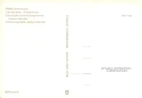 AK / Ansichtskarte Klink_Waren FDGB Ferienobjekt An der Mole Badestrand Dachcafe Erholungsheim Herbert Warnke Klink Waren