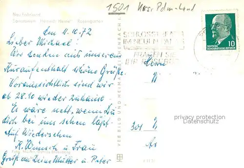 AK / Ansichtskarte Neufahrland Sanatorium Heinrich Heine Rosengarten Neufahrland