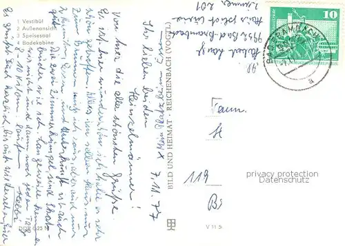 AK / Ansichtskarte Bad_Brambach Sanatorium Joliot Curie Vestibuel Brunnen Speisesaal Badekabine Bad_Brambach