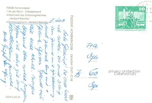 AK / Ansichtskarte Klink_Waren FDGB Ferienobjekt An der Mole Badestrand Dachcafe FDGB Erholungsheim Herbert Warnke Klink Waren