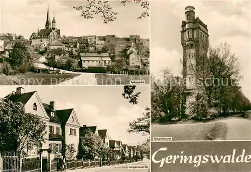 AK / Ansichtskarte Geringswalde Teilansicht Langenauer Strasse Aussichtsturm Geringswalde