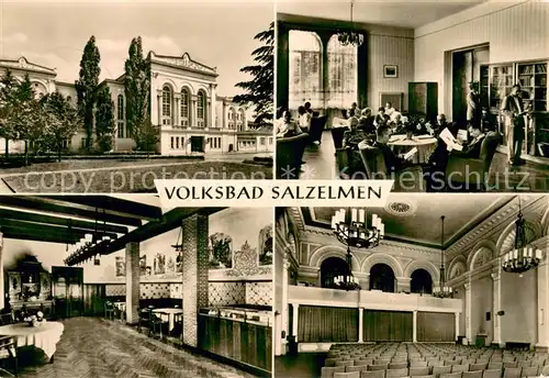 AK / Ansichtskarte Bad_Salzelmen Volksbad Kurhaus Lesezimmer Jagdzimmer Festsaal Bad_Salzelmen