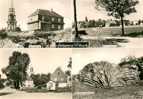 AK / Ansichtskarte Satzung Hirtsteinbaude Orts und Teilansicht Basaltfaecher am Hirtstein Satzung
