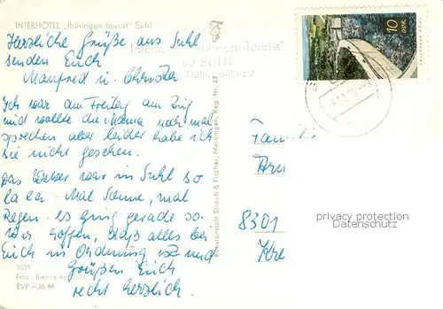 AK / Ansichtskarte Suhl_Thueringer_Wald Interhotel Thueringen Tourist Suhl_Thueringer_Wald