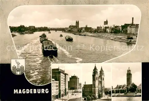 AK / Ansichtskarte Magdeburg_Elbe Otto von Guericke Strasse Dom Aussichtsturm im Kulturpark Rotehorn 