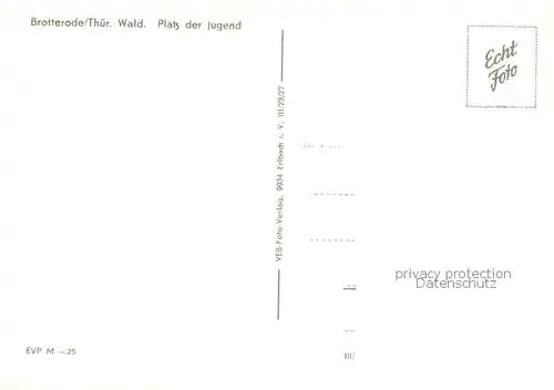 AK / Ansichtskarte Brotterode Platz der Jugend Brotterode