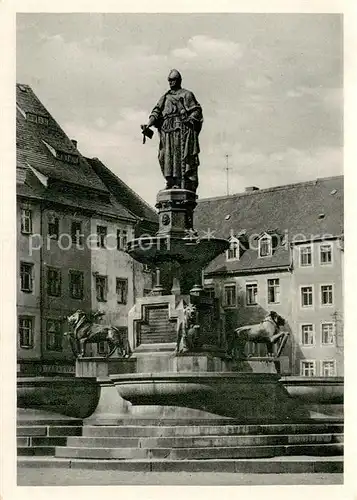 AK / Ansichtskarte Freiberg__Sachsen Denkmal Otto des Reichen auf dem Obermarkt 