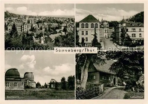 AK / Ansichtskarte Sonneberg_Thueringen Panorama Spielzeugmuseum Sternwarte Lutherhaus Sonneberg Thueringen