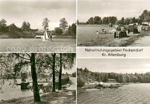 AK / Ansichtskarte Fockendorf_Altenburg Strandpartien Seebruecke Bootspartie Fockendorf Altenburg
