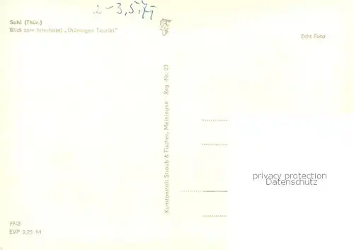 AK / Ansichtskarte Suhl_Thueringer_Wald Interhotel Thueringen Tourist bei Nacht mit Springbrunnen Suhl_Thueringer_Wald