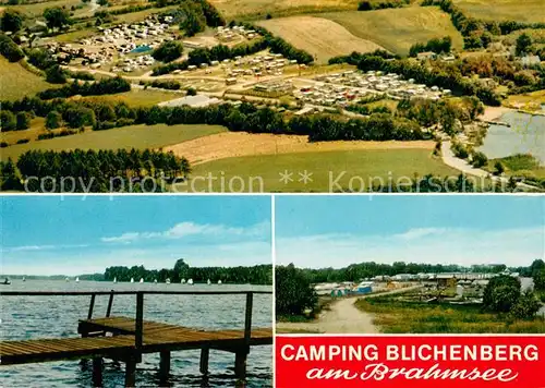 AK / Ansichtskarte Langwedel_Holstein Fliegeraufnahme Bootssteg Camping Blichenberg am Brahmsee Langwedel_Holstein