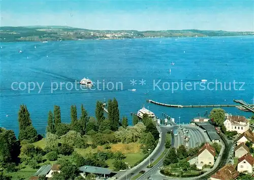 AK / Ansichtskarte Konstanz_Bodensee Landeplatz Staad der Autofaehre Konstanz Meersburg Fliegeraufnahme Konstanz_Bodensee