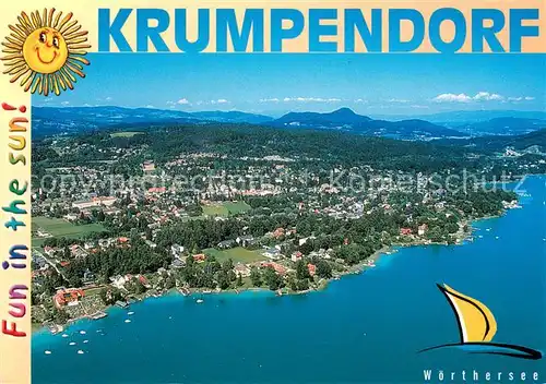 AK / Ansichtskarte Krumpendorf_Woerthersee Fliegeraufnahme Krumpendorf Woerthersee