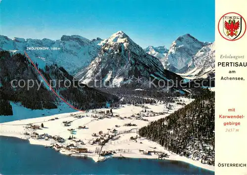 AK / Ansichtskarte Pertisau_Achensee Fliegeraufnahme mit Karwendelgebirge Pertisau Achensee