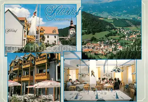 AK / Ansichtskarte Oberzeiring Restaurant Silberhof Gastraum Dorfpartie Fliegeraufnahme Oberzeiring