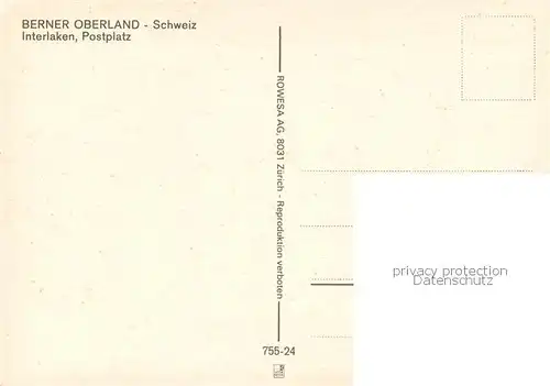 AK / Ansichtskarte Interlaken_BE Postplatz Interlaken_BE