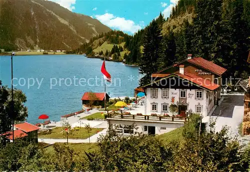 AK / Ansichtskarte Haldensee Hotel Alpenhof Seepartie Haldensee