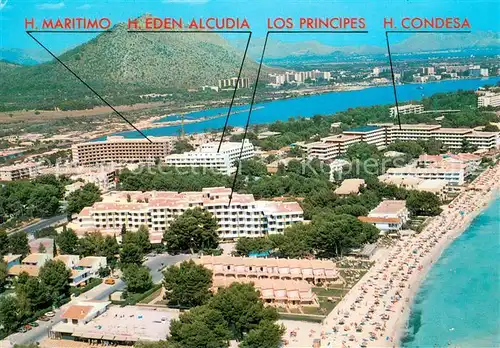 AK / Ansichtskarte Bahia_de_Alcudia Hotels Maritimo Eden Alcudia Los Principes Condesa Fliegeraufnahme Bahia_de_Alcudia