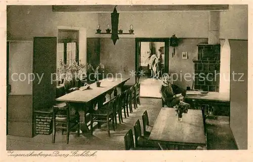 AK / Ansichtskarte Bacharach_Rhein Jugendherberge Burg Stahleck Innenansicht Bacharach Rhein