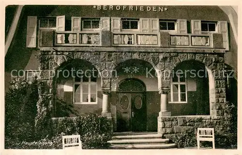 AK / Ansichtskarte Bad_Salzuflen Erholungsheim Bergfrieden Haupteingang Bad_Salzuflen