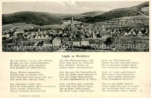 AK / Ansichtskarte Luegde Gedicht Luegde
