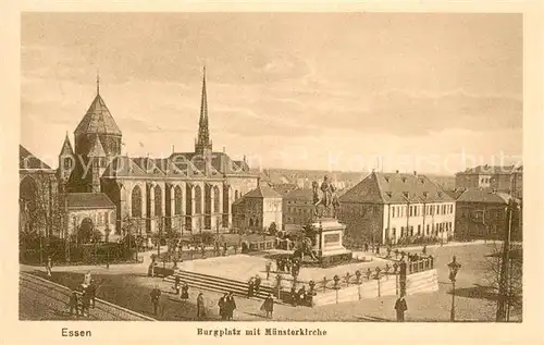 AK / Ansichtskarte Essen__Ruhr Burgplatz m. Muensterkirche 