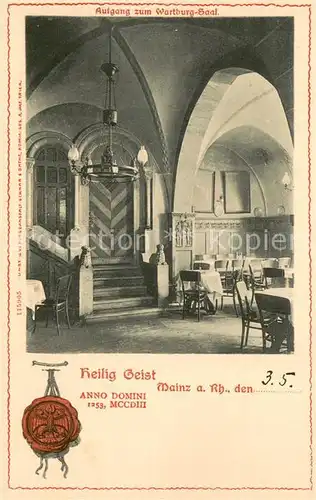 AK / Ansichtskarte Mainz__Rhein Aufgang zum Wartburg Saal 