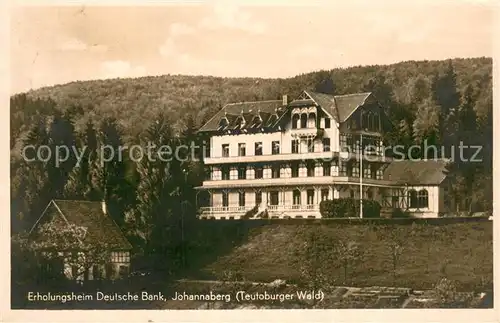 AK / Ansichtskarte Johannaberg_Teutoburger_Wald Erholungsheim Deutsche Bank Aussenansicht 