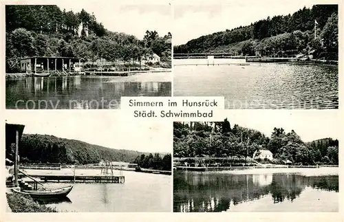 AK / Ansichtskarte Simmern_Hunsrueck Staedt. Schwimmbad Simmern Hunsrueck