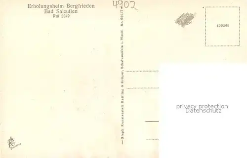 AK / Ansichtskarte Bad_Salzuflen Erholungsheim Bergfrieden Gesellschaftszimmer Bad_Salzuflen