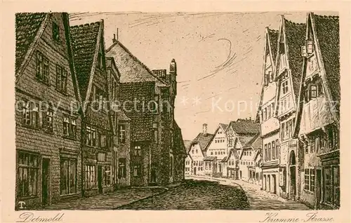AK / Ansichtskarte Detmold Krumme Strasse Kuenstlerkarte  Detmold