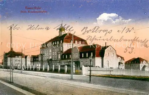 AK / Ansichtskarte Essen__Ruhr Staedt. Krankenanstalten 