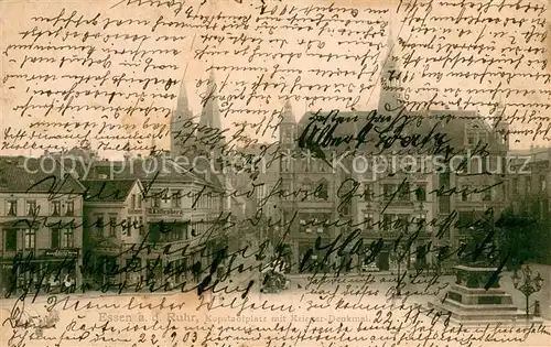 AK / Ansichtskarte Essen__Ruhr Kopstadtplatz m. Krieger Denkmal 