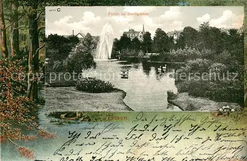 AK / Ansichtskarte Essen__Ruhr Partie im Stadtgarten 