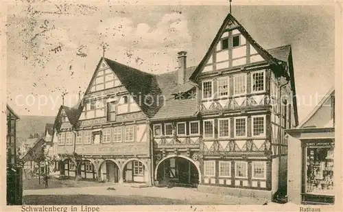 AK / Ansichtskarte Schwalenberg Rathaus Fachwerkhaus Schwalenberg