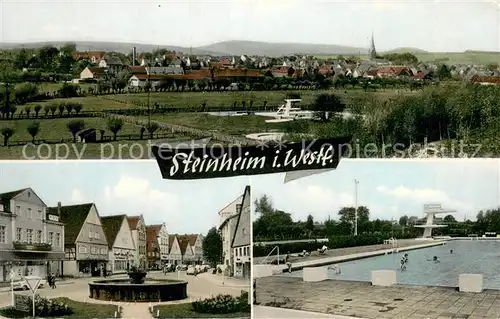 AK / Ansichtskarte Steinheim_Westfalen Brunnen Schwimmbad Steinheim_Westfalen