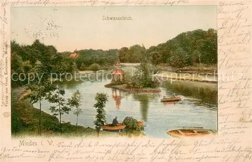 AK / Ansichtskarte Minden_Westfalen Schwanenteich Minden_Westfalen