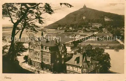 AK / Ansichtskarte Porta_Westfalica Teilansicht Hotel Postamt Porta_Westfalica