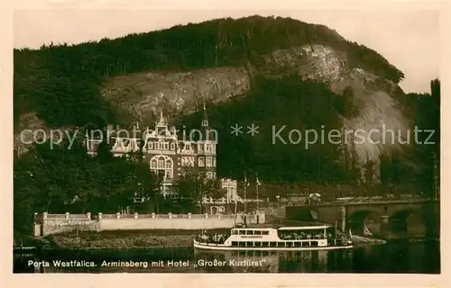 AK / Ansichtskarte Porta_Westfalica Arminsberg m. Hotel Grosser Kurfuerst Porta_Westfalica