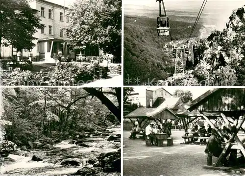 AK / Ansichtskarte Thale_Harz Berghotel Hexentanzplatz Schwebebahn Bodetal Koehlersiedlung Thale_Harz
