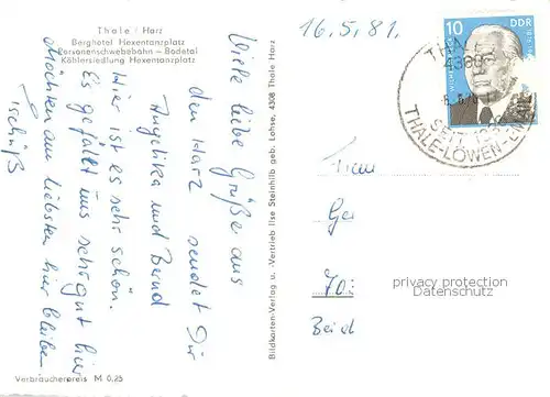 AK / Ansichtskarte Thale_Harz Berghotel Hexentanzplatz Schwebebahn Bodetal Koehlersiedlung Thale_Harz