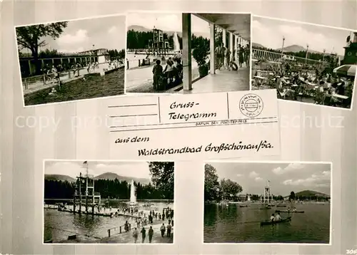 AK / Ansichtskarte Grossschoenau_Sachsen Waldstrandbad Handabzug Grossschoenau Sachsen