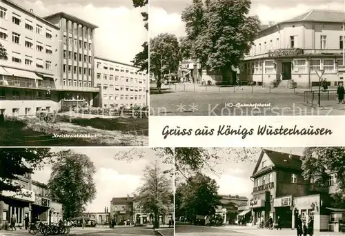 AK / Ansichtskarte Koenigs Wusterhausen Kreiskrankenhaus HO Bahnhofshotel Filmtheater Koenigs Wusterhausen