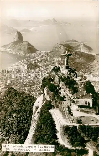 AK / Ansichtskarte Rio_de_Janeiro Estrada para o Corcovado Fliegeraufnahme Rio_de_Janeiro