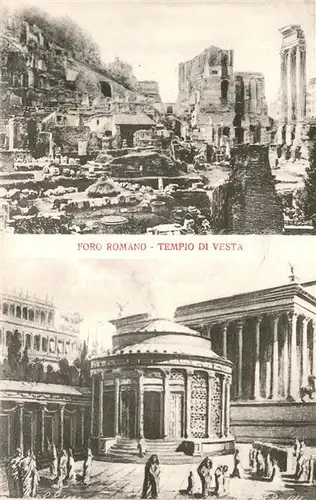 AK / Ansichtskarte Roma_Rom Foro Romano Tempio di Vesta Roma_Rom