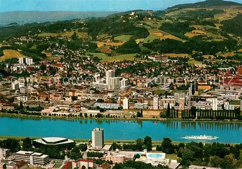 AK / Ansichtskarte Linz_Donau Urfahr mit Poestlingberg Fliegeraufnahme Linz_Donau
